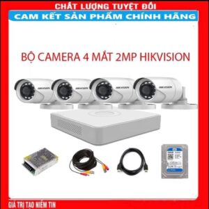 bộ 4 camera hikvision