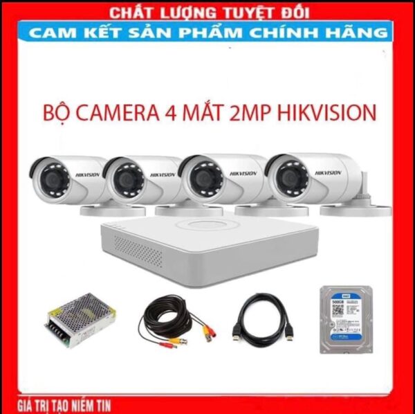 bộ 4 camera hikvision